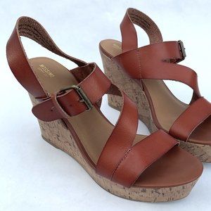Mossimo Brown Wedged Sandals 11